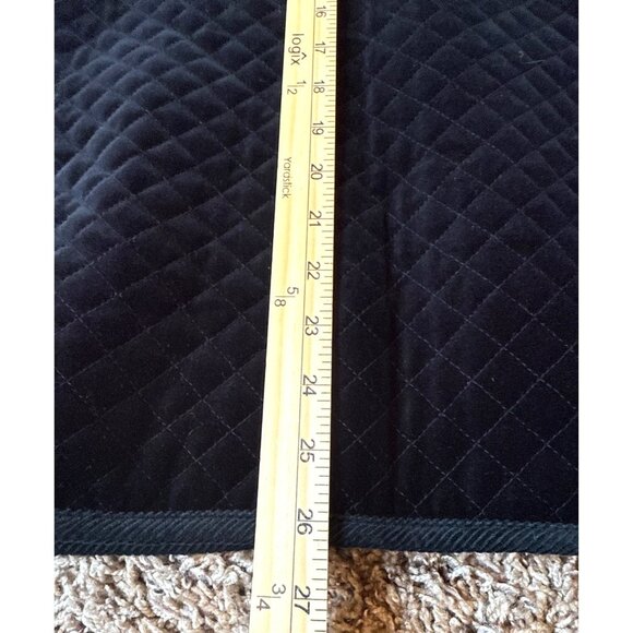 Chaps Jacket Black Velveteen Quilt Diamond Print Buttons Pockets Lined Size 3X - Picture 8 of 16